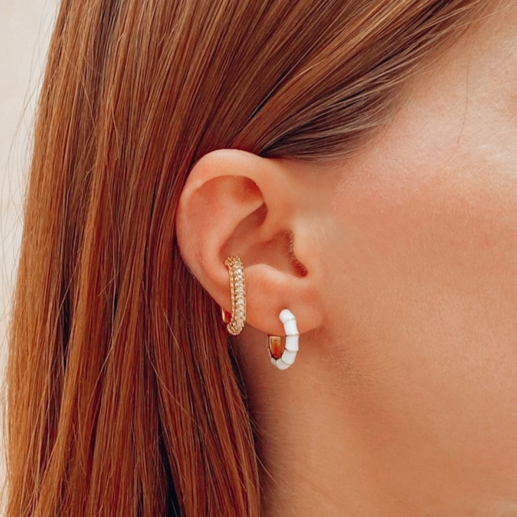 Earcuff Zirconia Blanca