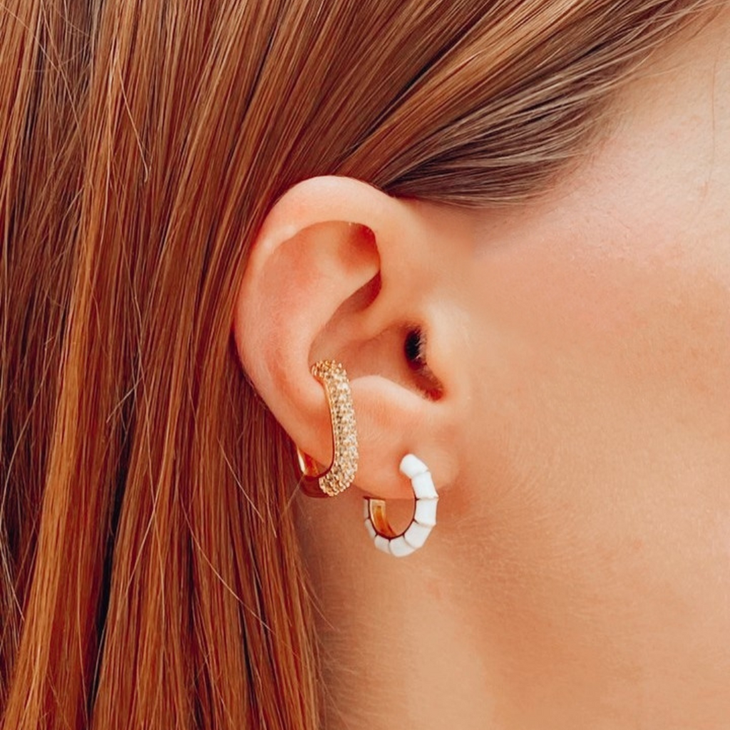 Earcuff Zirconia Blanca